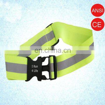 Adjustable Size Running or Cycling Reflective Safety Waist Belt