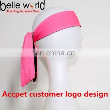 Wholesale fashion custom girls tie headbands for sports