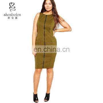 Bodycon Dress with Zip Front Dresses for Plus Size Women Clothing Made in China