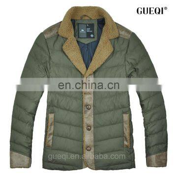 2015 fur collar and placket pu cuff Softshell jacket