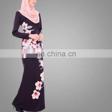 2017 Dubai Abaya New Design Malaysia Fashion Baju Kurung New Style Printing Baju Kurung Pelum photo-2