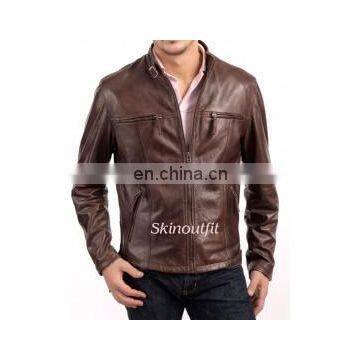 Mens leather Jacket high quality with design well