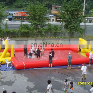 Customized inflatable football field/inflatable water soap soccer pitch