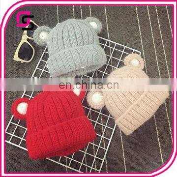 Latest new fashion design baby caps woolen cute bear ears trendy hats