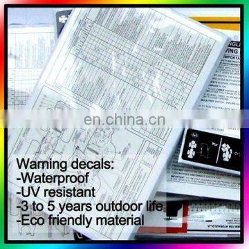 Large Warning Labels, Decals, Signs - Screen Print - Outdoor Life 5 Years (WD-12001)
