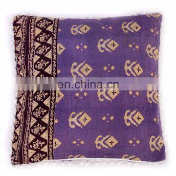 Indian Handmade 2017 Floral Design Ethnic Vintage Cotton Kantha Cushion Cover 18"x18" Decor Kantha Cushion Cover