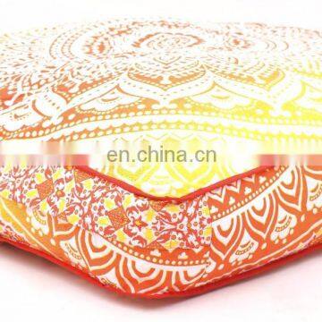 Cushion Cover Dog Bed Square Ottoman Pouf 35*35" Indian 2017 Ombre Mandala Floor Pillow Cover Meditation Pillow Case