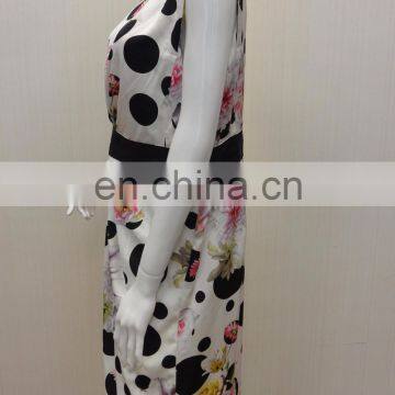 Ladies's Fashion Polyester Crepe Flower Printed Lined Slim Casual Wear Dresses photo-2