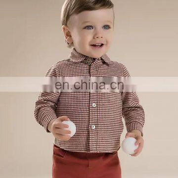T-BSS005 Boy Cufflink Stylish Flannel French Style Shirts photo-4