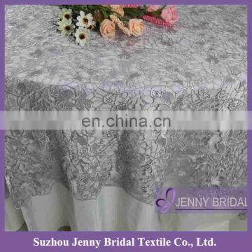 TL037A lace overlay fabric embroidered design table cloth