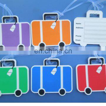 Luggage Suitcase Shape Soft PVC Name IDs Baggage Tag