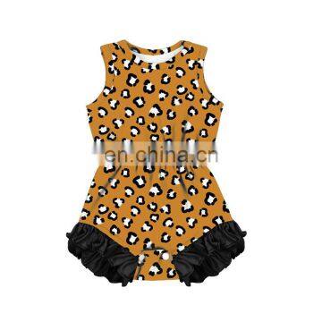 Spot pattern printing Infant Toddlers Soft Newborn Bodysuit black ruffle Baby Girl Romper