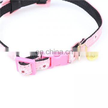 Fashion Nylon Webbing Small Dog Cat Collar With Elastic Belt and Bell photo-4