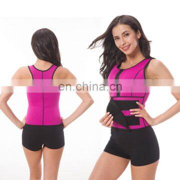 High Compression Neoprene Sauna Suit Tank Top Vest With Adjustable Waist Trimmer Belt photo-2