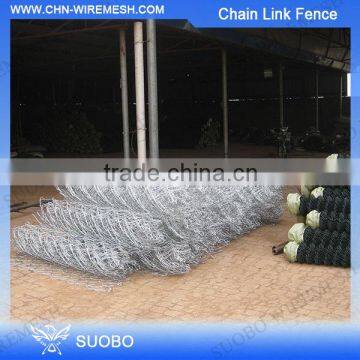 Plastic Chain Link Fence/Chain Link Fence Netting with galvanized fence together