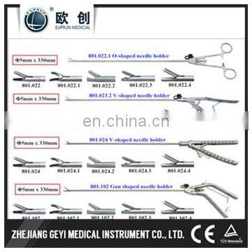 Reusable Laparoscopic Needle Holder Left Curved Right Curved Tip V Style Handle photo-4