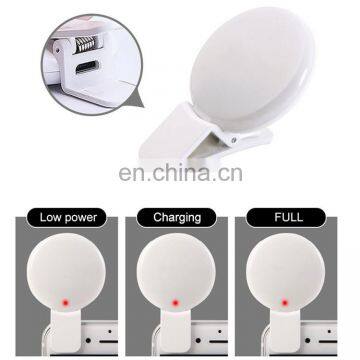Portable Mini Selfie Round Flash Clip-on Mobile Phone LED Fill Makeup Selfie Ring Light With Usb Charging Cable photo-6
