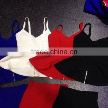 Jenny Fashion Wholesale 2016 New White Black Blue Beige Red Sey Cute Women Strap Bandage Bustier Crop Tops photo-2