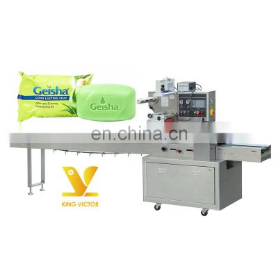 Face Mask Tray Wrapping Round Soap Packaging Machine Cooked Food Chicken Plastic Back Seal Shape Mouth 50~150mm 65~330mm