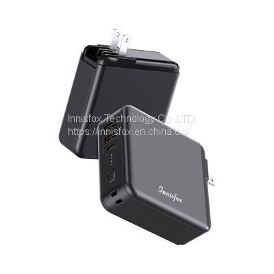 Innisfox 9600mAh Quick Wall Charger 3.0 high capacity 9600Mah Power Bank with AC Charger and Foldable Plug