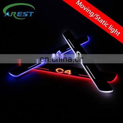 LED Car Door Sill Scuff Plates for Citroen C4 Cactus 2014 - 2019 Door Threshold Guard Cover Trim Car Accessories