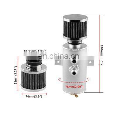 XT Car Modification Accessories Air Filter 0.75L Exhaust Gas Oil Pot, Auto AN10 Connector Breathable Oil Pot photo-2