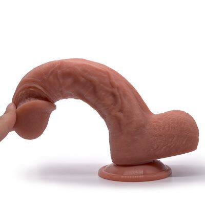 Simulation Penis Liquid Silicone Super Soft Female Masturbation Fake Penis Sex Toy photo-5