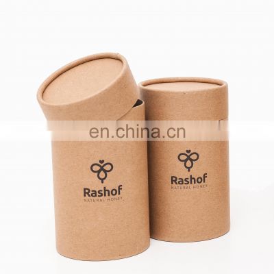 Natural Brown Kraft Paper Round Paper Boxes Cylinder Boxes for Honey