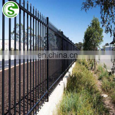 Powder coated decorative iron fence spear top steel fence