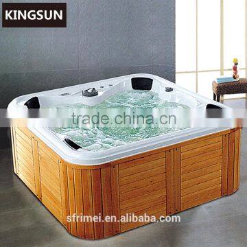 Outdoor Cheap Garden Whirlpool Bathtub With LED Light