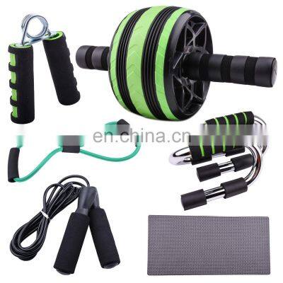 Ab Wheel Roller Kit with Jump Rope Push-up Bar for Home Waist Abdomen Exercise ab coaster gym equipment grip handles