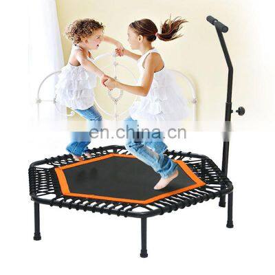 Children Outdoor Folding Portable Mini Hexagon Trampoline Indoor Gym Safety Bungee Trampoline 45 Inches