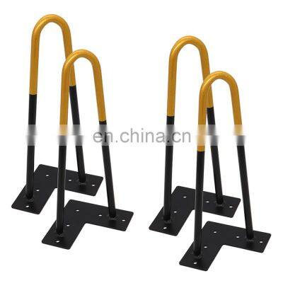 Hairpin Legs Two-color Wholesale Cheap Round Iron Steel Restaurant Desk Metal Bench Coffee Dining Furniture Table Hairpin Legs