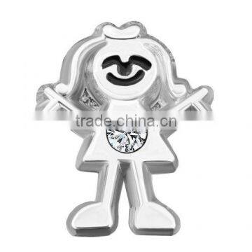 clear gemstone birthstone floating charm (April)