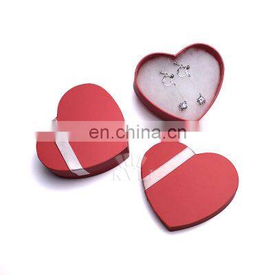 Custom heart  jewelry ring/earring gift box christmas ornaments holder packaging with card