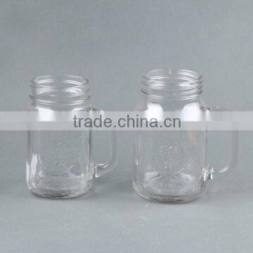 Clear glass mason jar with daisy cut lids,mason jars with handle