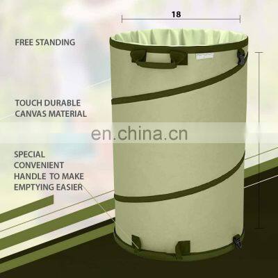 30 Gallon Canvas Garden Waste Bag Bucket Pop-up Reusable Yard Leaf Bag Holder- Trash Bag Heavy Duty Hardened Bottom photo-2
