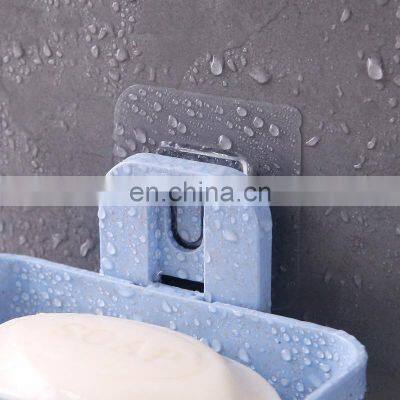 Wall Mounted Double Layer Soap Dish Punch-Free Drawer Draining Holder Kitchen Sponge Storage Box Bathroom Organizer Rack photo-3