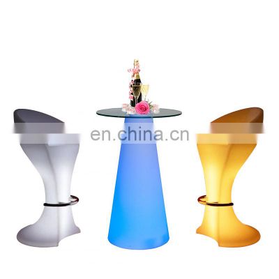 Party Tables Bar Light Club Led Furniture Glowing Bar Chairs for Wedding Night Club LED Bar Tables for Party and Event