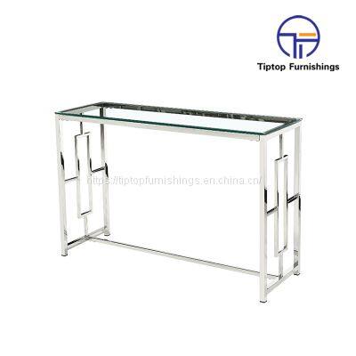 new design european style in malaysia sliver stainless steel mirrored gold luxury marble console table