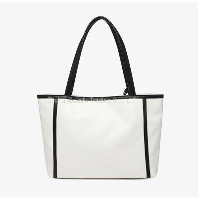 Portable Soft PU Tote Bag Female Large Capacity Shoulder Handbag photo-4