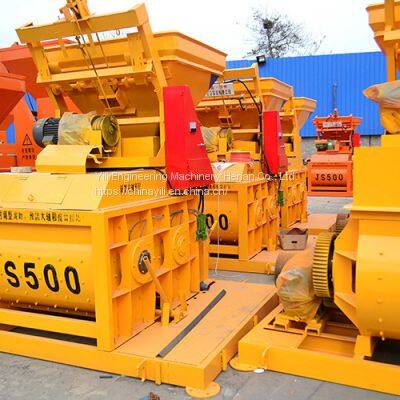 Small Manufacturing Machines Twin Shaft Cement 0.5m3 Concrete Mixer photo-2