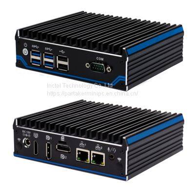 Partaker Fanless Mini PC Small Desktop Computer NUC Intel Celeron J4125 Quad Core 1xHD-MI 2xDP 2xLan 6xUSB 1xCOM Windows 10 Pro photo-5