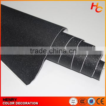 Black color car protection decoration self adhesive vinyl film matt glitter roll