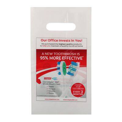 China Factory Customized Die Cut Plastic PE Thickness With Logo Print White Carrier Gift Retail Plastic Shopping Bags