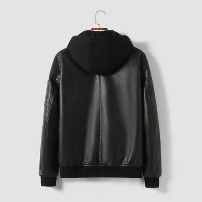 Leather Waterproofing Fashion Color Casual Sports Windproof Men's Long Sleeves Loose Jacket photo-4