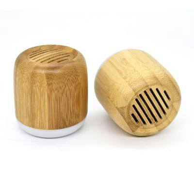 Hot Selling Cheapest TWS Bamboo Active Stereo Sound Tiny 3W Wireless Portable Mobile Music Mini Bluetooth Speaker With LED Light