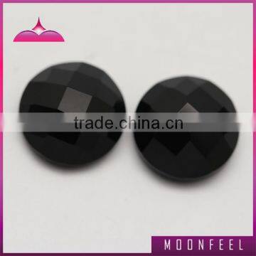 round faceted flat back glass gems