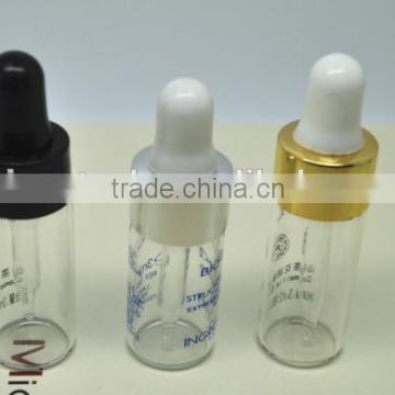 Mini 3ml clear glass vial with alu dropper