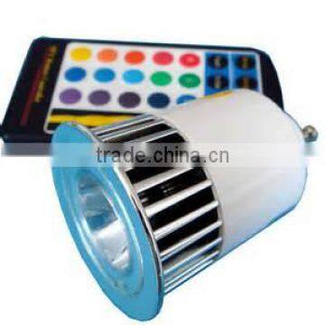 High lumen Aluminum 220V E27 RGB Spot Light LED 3W